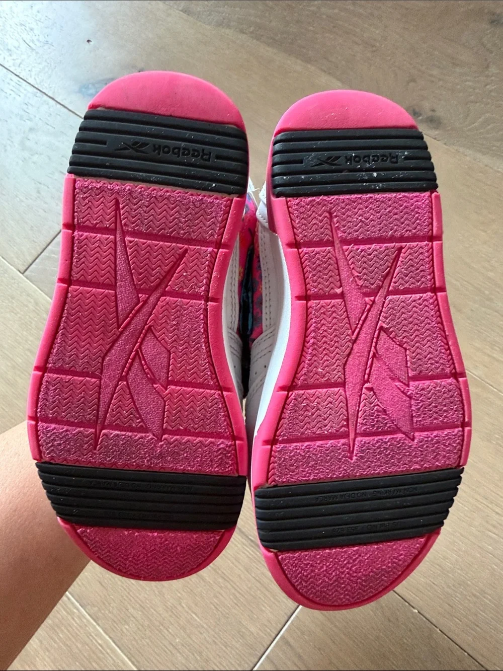 Reebok Kids Pink, White & Teal High-Top Sneakers